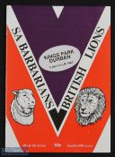 1980 British & Irish Lions to South Africa Rugby Programme: A5, SA Barbarians v the Lions, who won