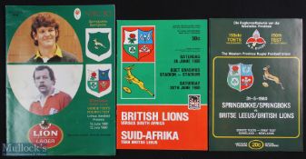 1980 British & Irish Lions Rugby Programmes (3): To include issues for the 1st, 3rd and 4th tests