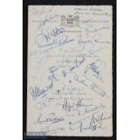 Scarce 1955 British & Irish Lions to South Africa Signed Rugby Menu: British Lions v South-Eastern