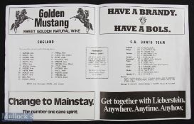 1972 rare South African Bantu XV v England Rugby Programme Insert: Seldom-found insert to the rare