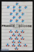1967 France v Scotland Rugby Programme: Issue from the Paris game won 9-8 by the visitors, but