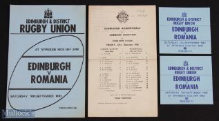 1936/1981 Edinburgh Interest Rugby Programmes (2): Edinburgh Academicals v London Scottish,