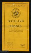 1931 Scotland v France Rugby Programme: the usual slim orange Murrayfield issue for this, the last