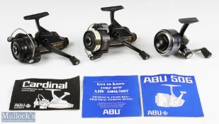 Abu Sweden Cardinal 55 High Speed 5.1-1 fixed spool reel, runs smooth, light use, with instructions;