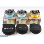 3x Lamson Litespeed 4 Hard Alox Spare Spools comes with maker's neoprene pouches and card boxes, all