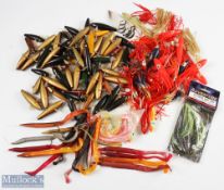 A selection of Fishing Devons and assorted Soft Sea Baits, 1 packet of unused octopus bait rig