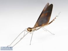 Metal Sculptured Dragonfly, signed Sab 2004 #50cm x 28cm