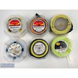 12 used fly lines comprising - 1x Rio Windcutter inter/sink WWF 10/11/12; 1x Rio Accelerator AWF 9/