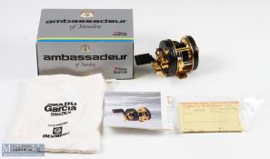ABU Ambassadeur 4600CDL reel in black and gold finish limited edition, foot stamped GC00355, fast