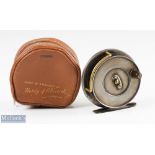 Hardy Bros Sunbeam 3.25" Dup Mk II alloy fly reel with smooth brass foot, Bickerdyke line guide,