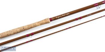 Farlow/Sharpe Hollow Glass Salmon Rod, 14ft 3pc, line 9#, 25" handle with alloy sliding reel