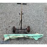 Fishing Trolley seat box, square metal tube construction with inflatable tyre, unbranded, plus a