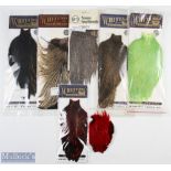 Whiting Silver Grade Capes - Coq de Leon saddle; Rooster neck black; Rooster neck dyed olive; Hen