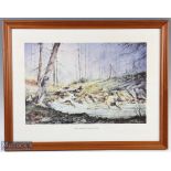 3x Framed Fishing Prints consists of 'Small Pools hold big surprises' 27x21", 'Casting to the rise -