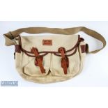 Hardy Alnwick large canvas and leather Shoulder Bag - 17" x 11" x 4" approx., 2 internal and 2