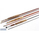 H W Aiken London Glass Fly Rod The Super Flex S-13A, 8ft 2pc, sliding alloy reel fitting and collar,