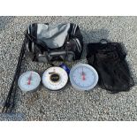 2x Rueben Heaton Fishing Scales, plus a set of Avon set of scale -0-10lbs, the Rueben scales are 0-