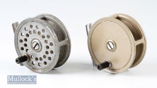 C Farlows 'The Panton' 3" dry fly reel marked with the holdfast logo, together with another C