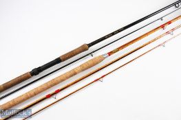 Priory Rods Split Cane Float Rod, 11ft 6" approx., 3pc, 22" handle with alloy sliding reel