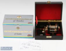 ABU Ambassadeur 5500CDL Tribute 1974-2014 reel in black and gold finish, limited edition 110-250