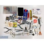 A large selection of Fishing Accessories - scissors/zingers/tools/knives/line cleaner/tube, etc,