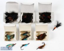 Selection of Salmon Flies Trebles, including: 4 Silver Doctor (size 2/0), 4 Thunder & Lightning (