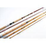 ABU Sweden Spinning Rod, 9ft 2pc, 28" handle with down locking reel seat, in cloth bag (tatty);