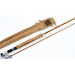 James Aspindale & Sons Redditch The Special Split Cane Fly Rod, 10ft 2pc, down locking alloy reel