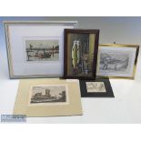 Lot of Etchings, Prints and Painting to include 2 prints that are taken from the Punch magazine