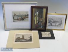 Lot of Etchings, Prints and Painting to include 2 prints that are taken from the Punch magazine