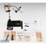 Lazzeri Orion Full Rotary Stainless Steel and Brass Fly Tying Vice - lever cam jaw closure with