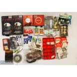 A mixed lot of Fishing Accessories comprising - 6 fly lines, box of rod rings, sight indicators,