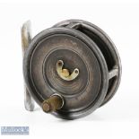 Hardy Bros Uniqua 2 5/8" Dup Mk II alloy trout fly reel with a smooth alloy foot, horseshoe latch,