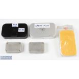 2x Wheatley alloy Fly Boxes with ripple foam 6" x 3.5" x 1.5" approx.; 1x small Wheatley with 6