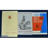 Very rare France and Wales trio of menus (3): From 1961, 1965 and 1969, a trio of menus from the