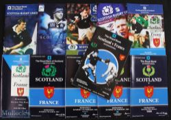 1984-2001 Scotland v France and Italy Rugby Programmes (11): Homes v France from 1984-2000 inc., and
