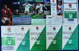 1964-2005 Ireland in the UK Rugby Programmes (9): England v Ireland 1964, 1970, 1972, 1976, 1984,