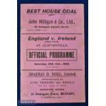 1933 Ireland v England amateur international match programme 18 February 1933 at Cliftonville, 4