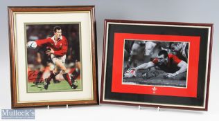 Signed Rob Howley/Sam Warburton Framed Photos (2): c. 15” x 12”, nicely autographed, mounted, framed