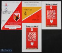 1989 USSR to England Rugby Programmes (4): Four of their five matches, v Northern Division,