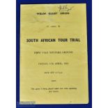 Scarce 1964 Wales New Laws Trial Match programme: A partner for the different item in the previous