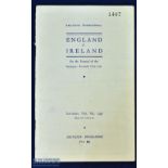 1947 England v Ireland amateur international match programme 8 February 1947 at Southport; fair/