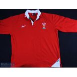 Wales Official Red Rugby Jersey 2000s: Reebok 42-44” chest, fully logoed WRU official product, could
