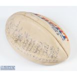1990s Signed England Squad Rugby Ball: Unused uninflated full size Gilbert 'Murrayfield' Rugby