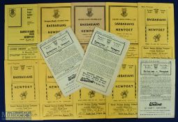1952-71 Newport v Barbarians Rugby Programmes (12): Lovely selection from this elite fixture, the