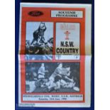 Scarce 1996 NSW Country v Wales Rugby Programme: Much sought-after edition from that tour,