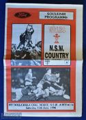 Scarce 1996 NSW Country v Wales Rugby Programme: Much sought-after edition from that tour,