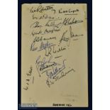 Rare 1951/2 SA Springbok Rugby Tour Autograph Book Page: From the 'Grand Slam' tour, their test
