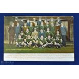 1906 SA Springboks Coloured Rugby Postcard: The well-known, attractive image from the first SA UK