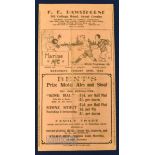 1933/34 Marine v Northern Nomads Programme Liverpool County Combination dated 26th Aug, single sheet